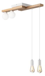 Luster na lanku CORTINA 2xE27/15W/230V + 2xG9/5W/230V biela/dub