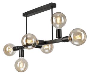 Luster na tyči ASTRID 6xE27/60W/230V čierna