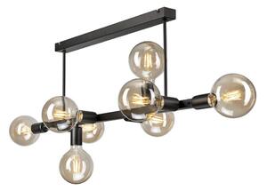 Luster na tyči ASTRID 8xE27/60W/230V čierna