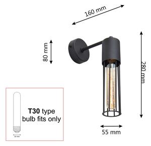 Nástenná lampa MELODY 1xE27/15W/230V čierna