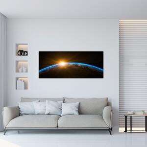 Obraz planéty Zem z vesmíru (120x50 cm)