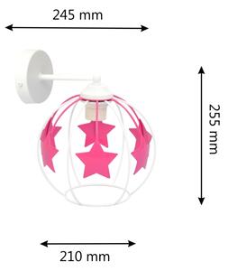 Detská nástenná lampa STARS 1xE27/15W/230V ružová/biela