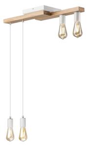 Luster na lanku CORTINA 4xE27/15W/230V biela/dub