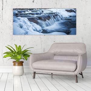 Obraz rieky v zime (120x50 cm)