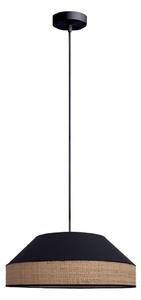 Luster na lanku MANISO 1xE27/60W/230V pr. 45 cm čierna/béžová
