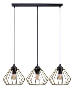 Luster na lanku CEED GOLD 3xE27/60W/230V čierna/zlatá
