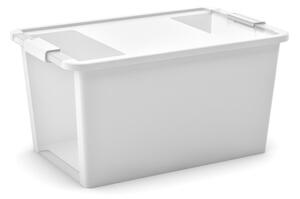 Biely plastový úložný box s vekom 55x35x28 cm Bi-Box L – KIS