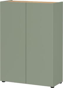 Šalviová zelená skrinka v dekore duba 74x105x33 cm Alviano – Germania