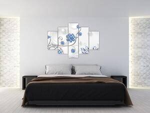 Obraz - Modré labute (150x105 cm)