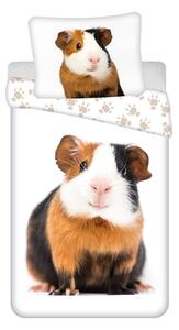 Biele bavlnené detské obliečky na jednolôžko 140x200 cm Guinea Pig – Jerry Fabrics