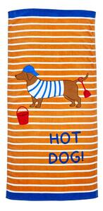 Oranžová bavlnená plážová osuška 76x160 cm Hot Dog – Catherine Lansfield