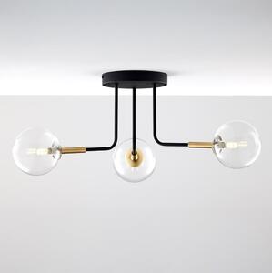 Jupiter 2039 - Luster na tyči BURANO 3xG9/10W/230V čierna/zlatá/číra