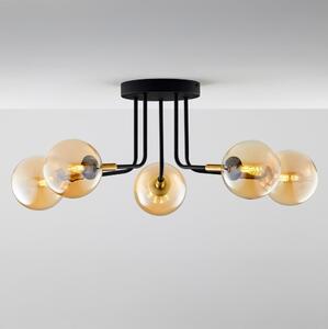 Jupiter 2038 - Luster na tyči BURANO 5xG9/10W/230V čierna/zlatá/béžová