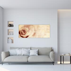 Obraz - Kvet ruže pre zaľúbených (120x50 cm)