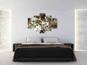 Obraz - Kvety orchideí na mramorovom pozadí (150x105 cm)