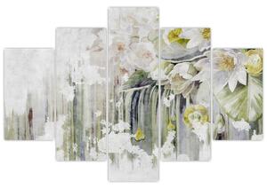 Obraz - Biele kvety, vintage (150x105 cm)