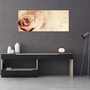 Obraz - Kvet ruže pre zaľúbených (120x50 cm)