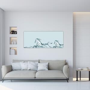 Obraz - Kone z kvapiek vody (120x50 cm)