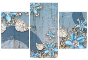 Obraz - Modré kvety (90x60 cm)