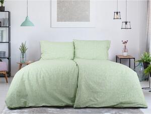 Zelené krepové obliečky na jednolôžko 140x200 cm Green Flowers – B.E.S