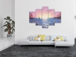 Obrázok - Západ slnka nad vodou, aquarel (150x105 cm)