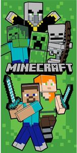 Zelená bavlnená detská osuška 70x140 cm Minecraft Let´s Survive – Jerry Fabrics