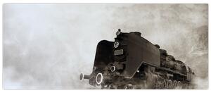 Obraz - Vlak v hmle (120x50 cm)