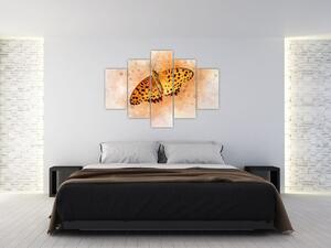 Obraz - Oranžový motýľ, aquarel (150x105 cm)