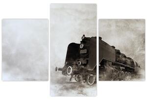 Obraz - Vlak v hmle (90x60 cm)