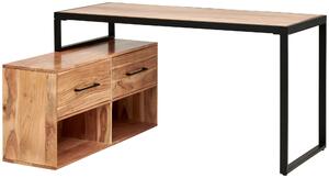 PÍSACÍ STÔL S ÚLOŽ. PRIESTORO, čierna, farba akácie, 145/115/76 cm Livetastic - Online Only kancelárie, Online Only