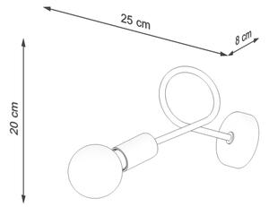 Sollux SL.1430 - Nástenná lampa LOOP 1xE27/15W/230V biela