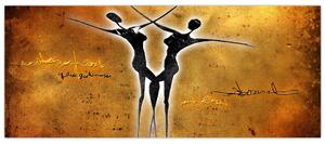 Obraz maľby tanečného páru (120x50 cm)