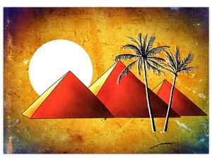 Obraz maľovaných egyptských pyramíd (70x50 cm)