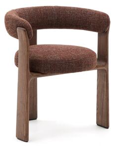 Hnedé jedálenské kreslo s podrúčkami z jaseňového dreva Granite – Kave Home
