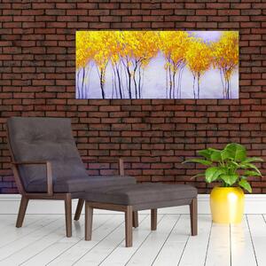 Obraz žltých stromov (120x50 cm)
