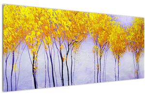 Obraz žltých stromov (120x50 cm)