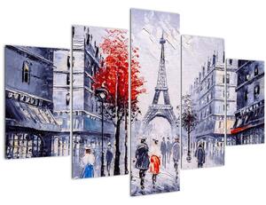 Obraz uličky v Paríži, olejomaľba (150x105 cm)