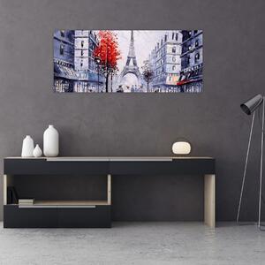 Obraz uličky v Paríži, olejomaľba (120x50 cm)