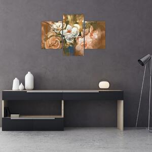 Obraz - Maľovaná kytica kvetov (90x60 cm)