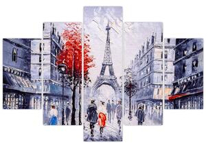 Obraz uličky v Paríži, olejomaľba (150x105 cm)