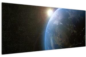 Obraz krajiny z vesmíru (120x50 cm)