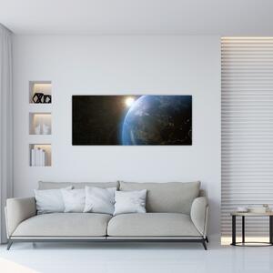 Obraz krajiny z vesmíru (120x50 cm)
