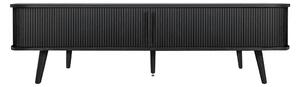 Čierny TV stolík v dekore duba 178x50x40 cm Rove – Woodman