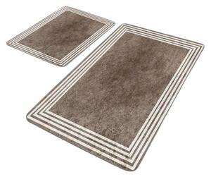 Taupe zamatové kúpeľňové predložky v súprave 2 ks 60x100 cm – Mila Home