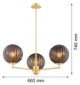 Argon 6310 - Luster na tyči PALOMA 3xE14/7W/230V zlatá/čierna