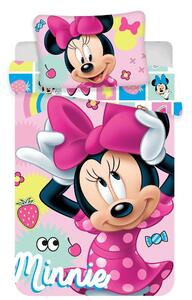 Ružové bavlnené detské obliečky do postieľky 100x135 cm Minnie "Sweet" – Jerry Fabrics