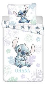 Biele bavlnené detské obliečky na jednolôžko 140x200 cm Lilo and Stitch "Ohana White" – Jerry Fabrics