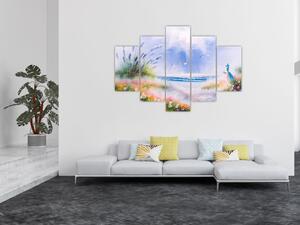 Obraz - Romantická pláž, olejomaľba (150x105 cm)