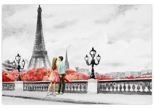 Obraz - Milenci v Paríži (90x60 cm)