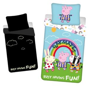 Bavlnené detské obliečky so svietiacim efektom na jednolôžko 140x200 cm Peppa Pig – Jerry Fabrics